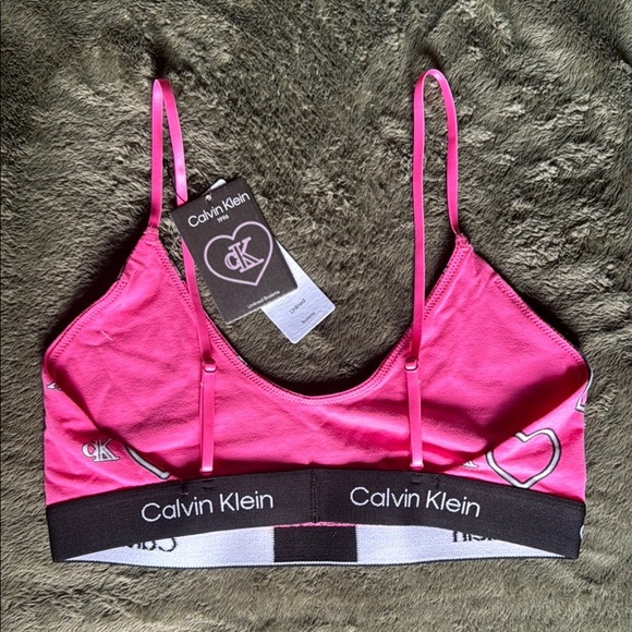 Calvin Klein Pink Bra with Signature Elastic Band Size M - Picture 3 of 3